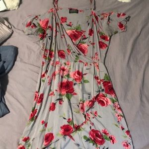 floral wrap dress